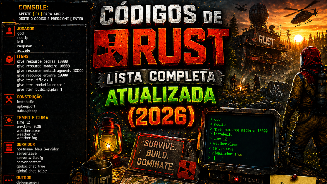 Códigos de Rust: Lista Completa Atualizada (2026)