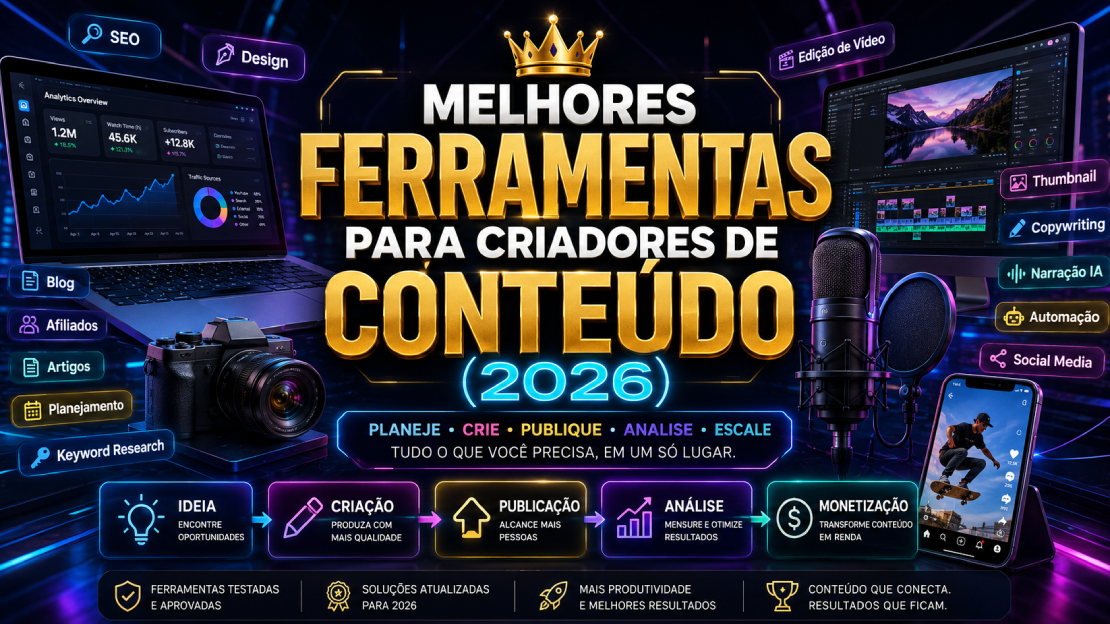 Melhores Ferramentas Para Criadores de Conteúdo (2026)