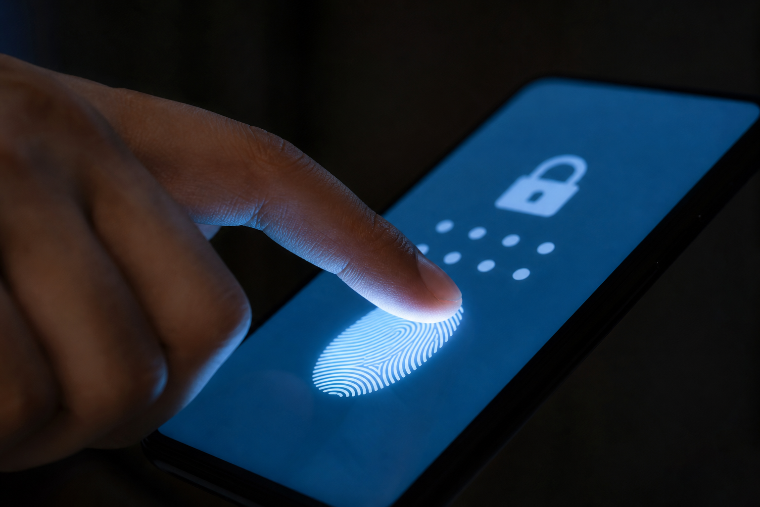 Senha, biometria e tranca do aparelho Senha, biometria e tranca do aparelho