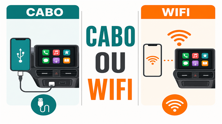Cabo ou Wi-Fi Sem Fio Cabo ou Wi-Fi Sem Fio
