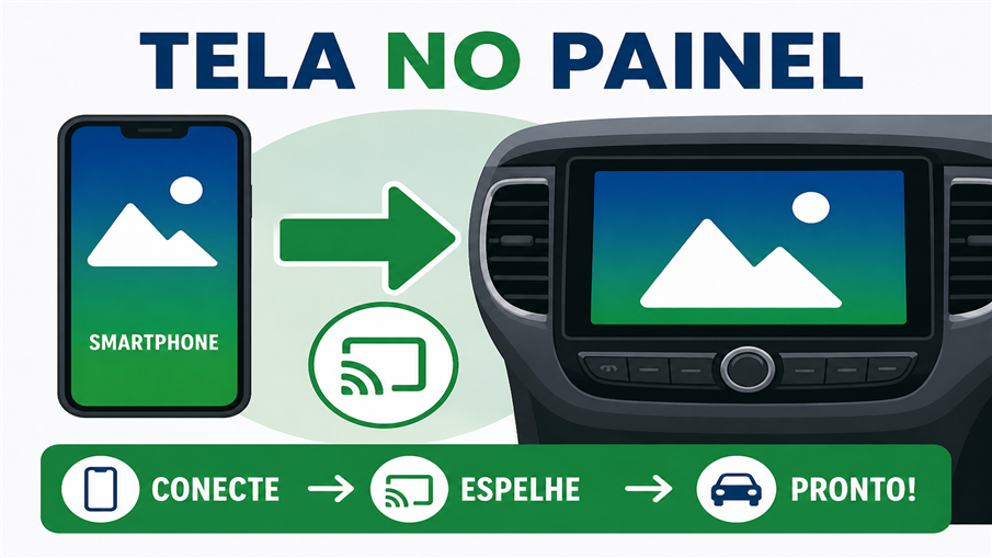 Tela do Celular no Painel Tela do Celular no Painel