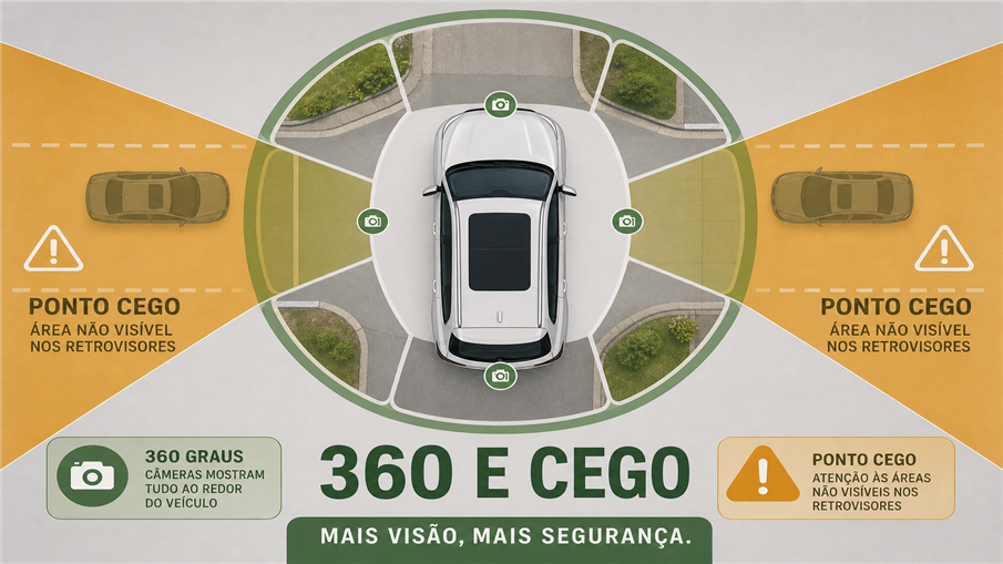 Câmera 360 e Ponto Cego Câmera 360 e Ponto Cego